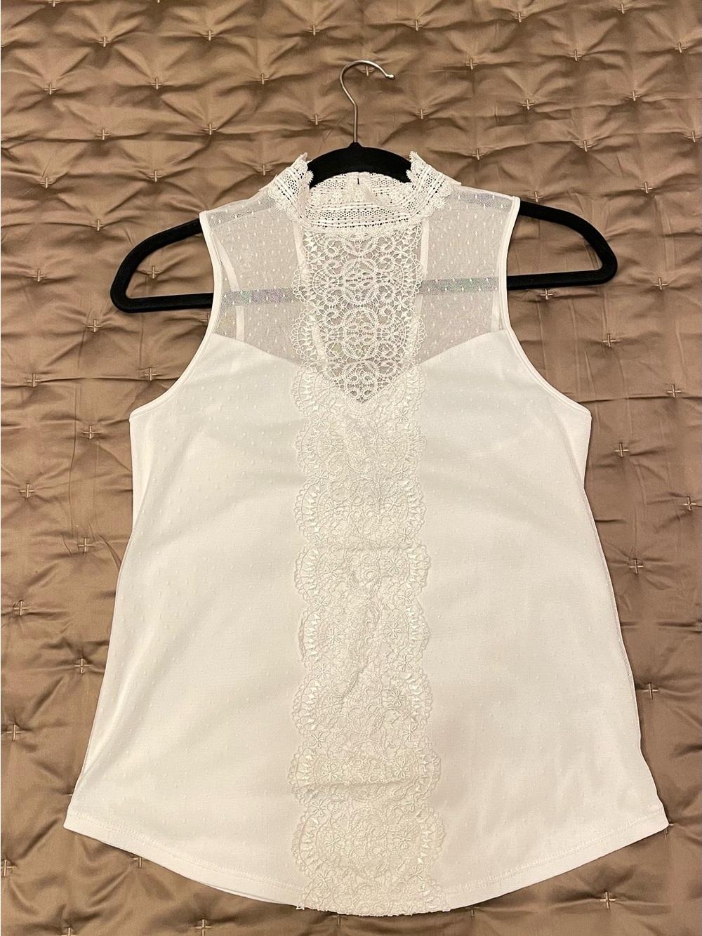 Express White Lace-Back Sleeveless Camisole